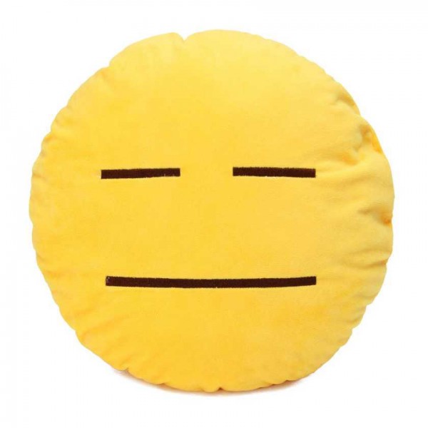 Soft Smiley Emoticon Yellow Round Cushion Pillow Stuffed Plush Toy Doll (Not Talking)